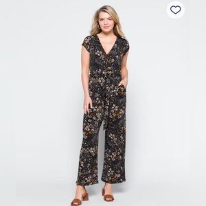 Kaileigh Black Floral Wrap Maxi Dress with Pink & Mustard Accents, stitch fix